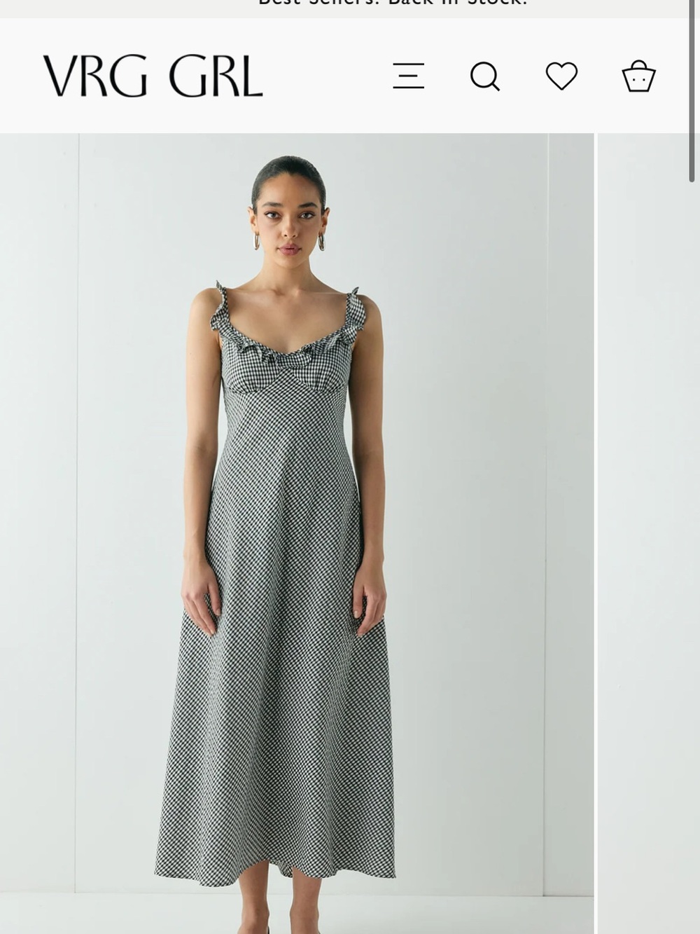 NWT Maxi Dress - Black Check - VRG GRL